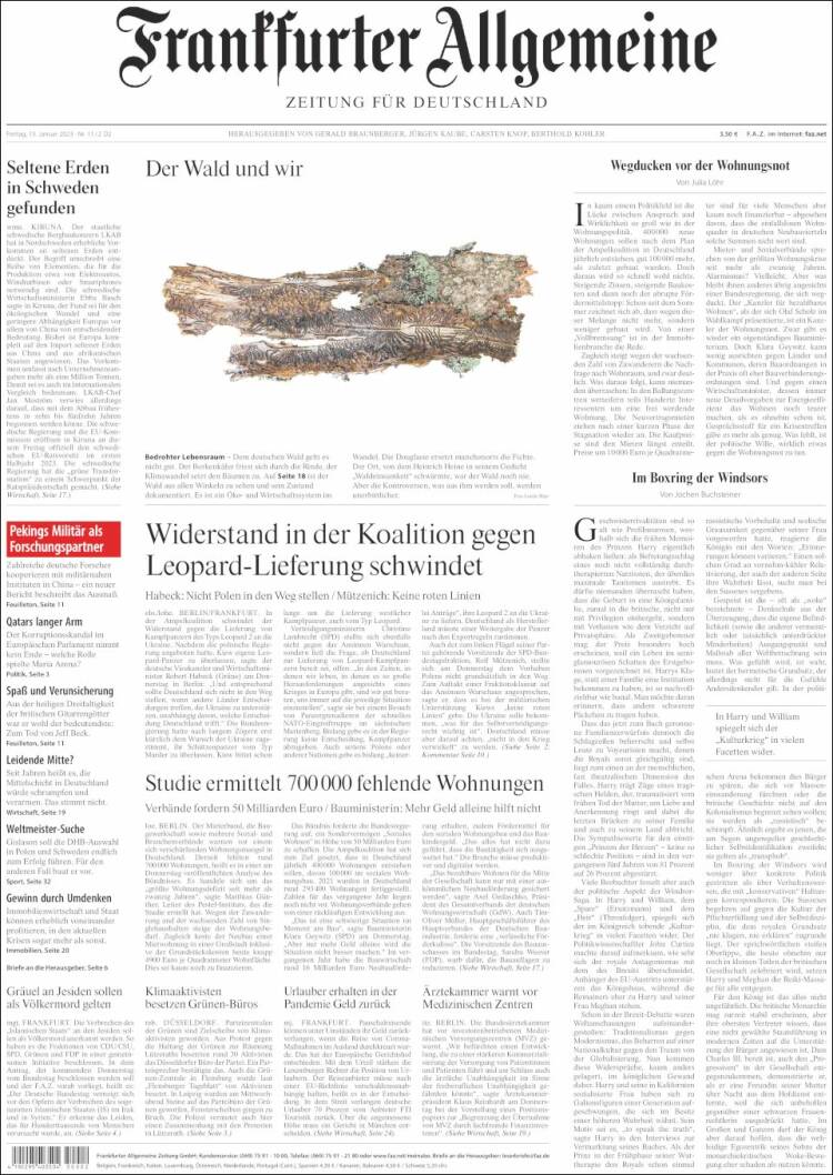 Portada de Frankfurter Allgemeine (Germany)