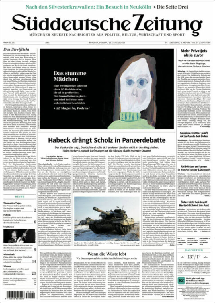 Portada de Sueddeutsche (Germany)
