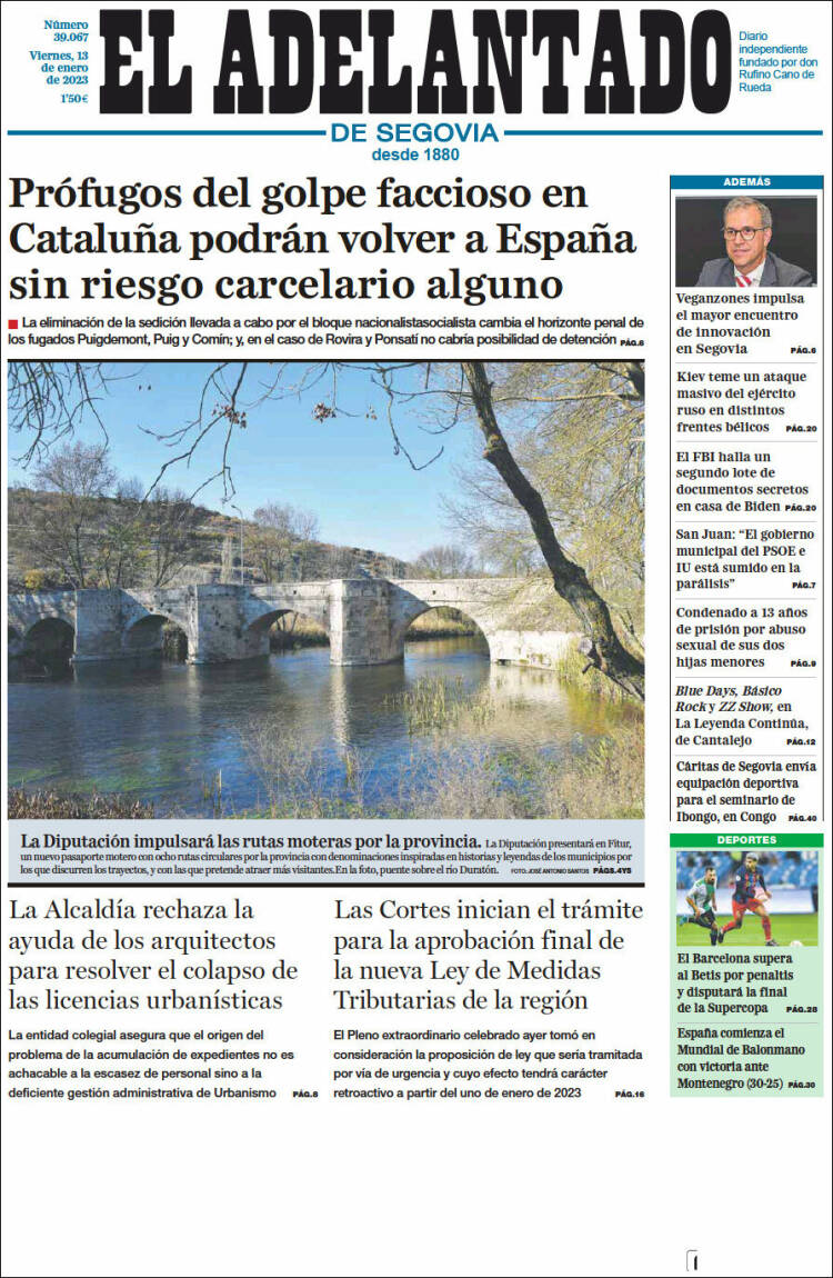 Portada de El Adelantado de Segovia (Spain)