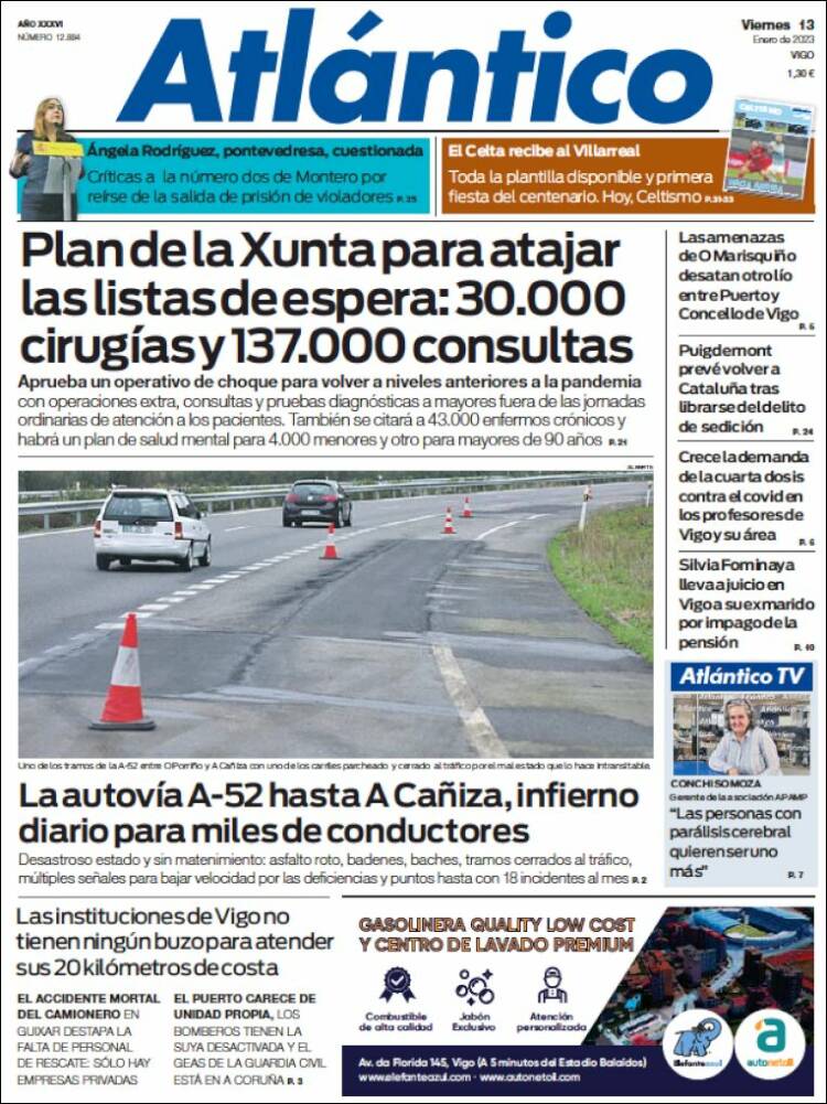 Portada de Atlántico Diario (Spain)