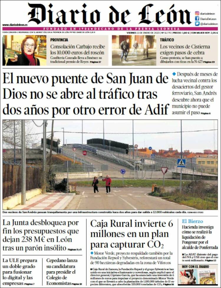 Portada de Diario de León (Spain)