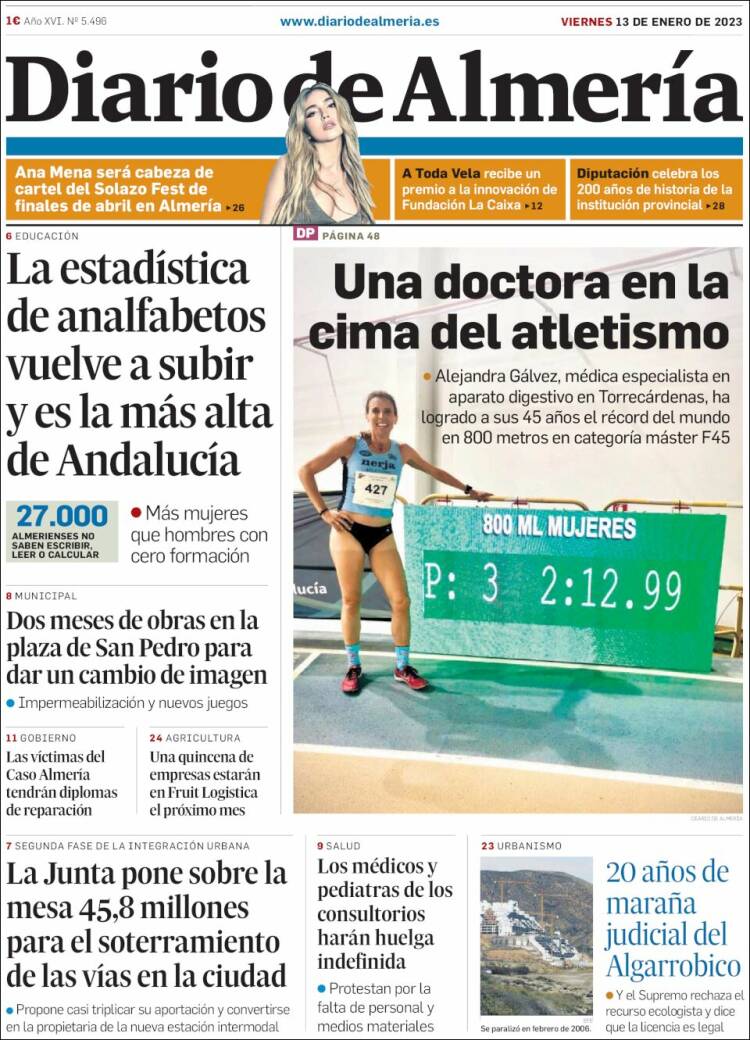 Portada de Diario de Almería (Spain)