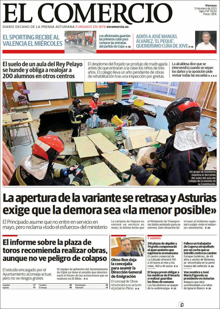 Portada de El Comercio - Gijón (Spain)