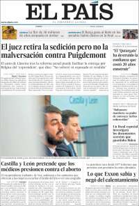Portada de El País (Spain)