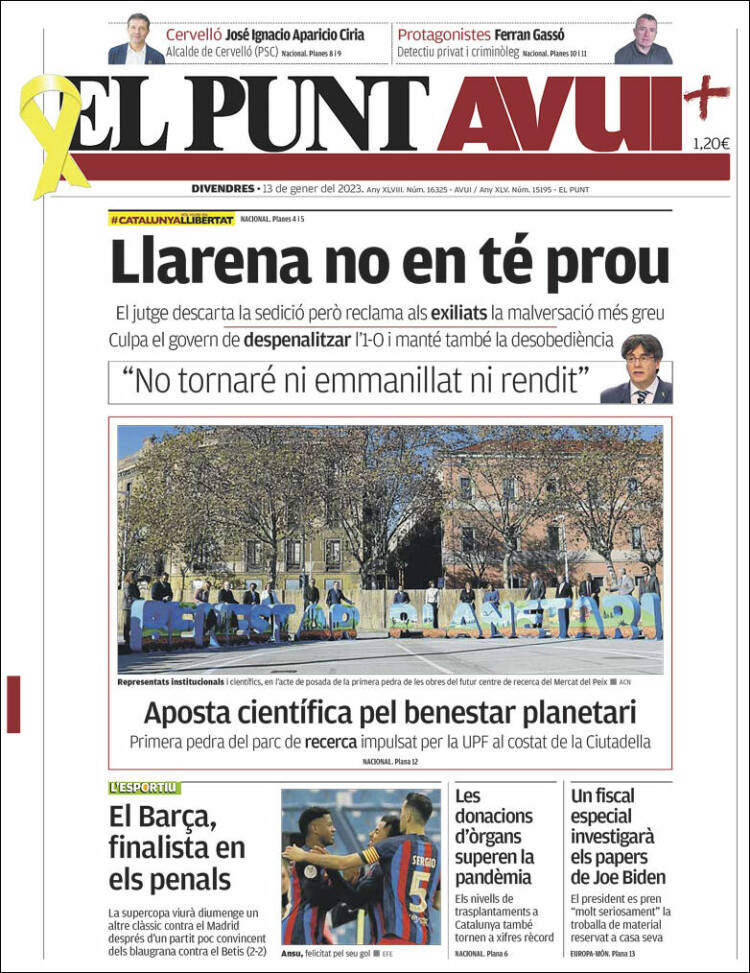 Portada de El Punt Avui (Spain)