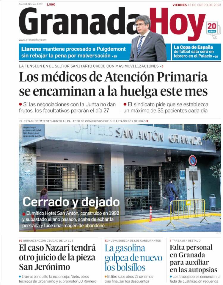 Portada de Granada Hoy (Spain)