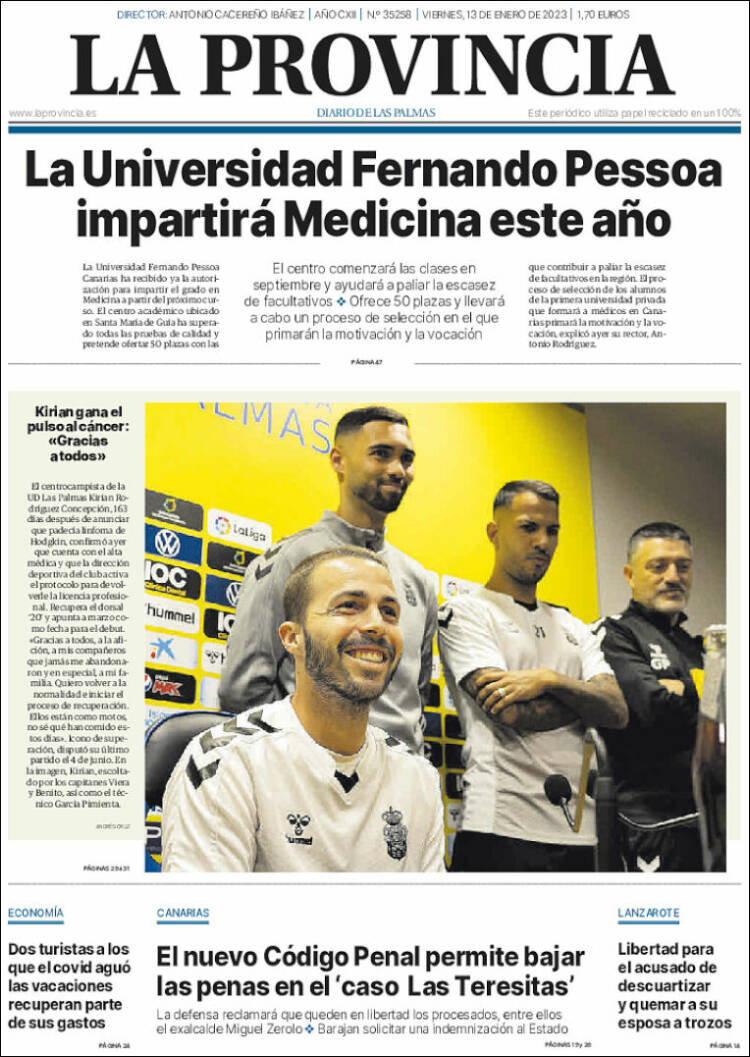 Portada de La Provincia (Spain)