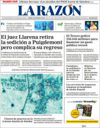 Portada de La Razón (Spain)
