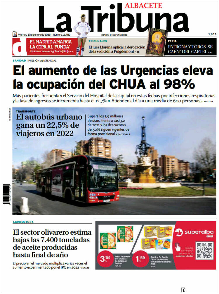Portada de La Tribuna de Albacete (Spain)
