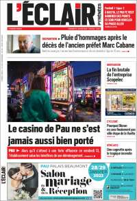 Portada de L'Eclair des Pyrénées (Francia)