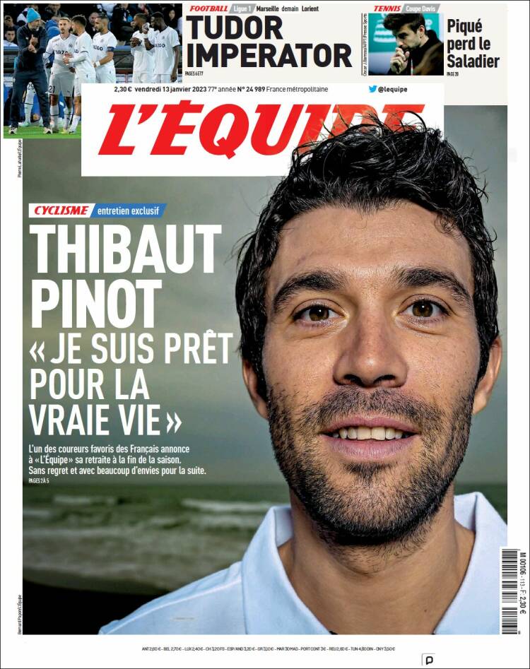 Portada de L'Equipe (Francia)