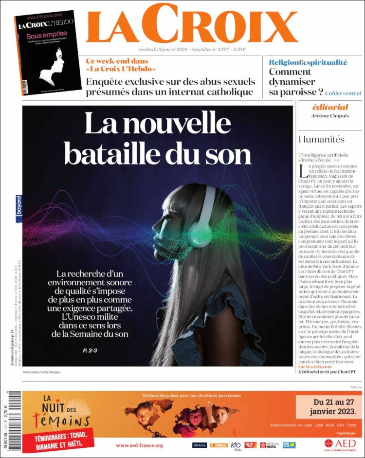 Portada de La Croix (Francia)
