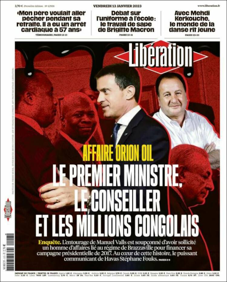 Portada de Libération (Francia)