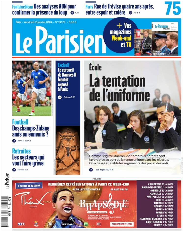 Portada de Le Parisien (Francia)