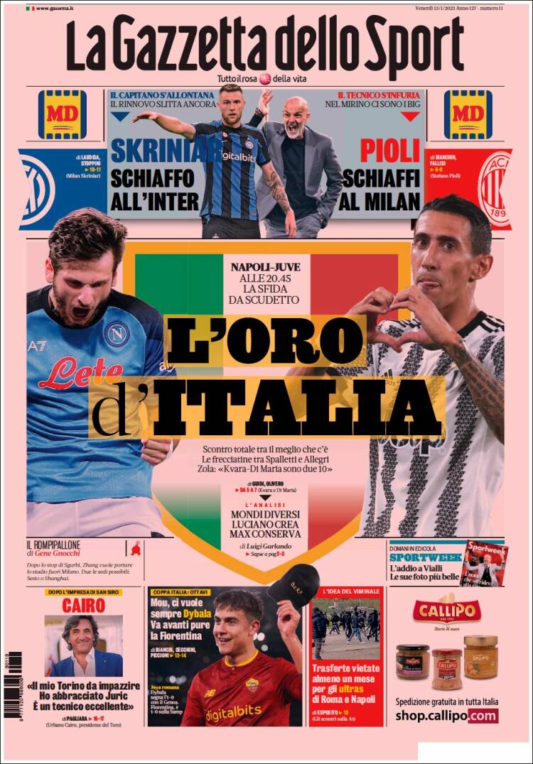 Portada de La Gazzetta dello Sport (Italy)