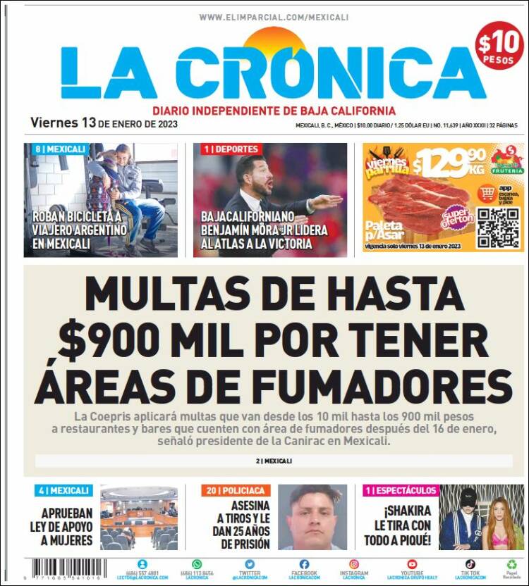 Portada de La Crónica de Baja California (Mexico)