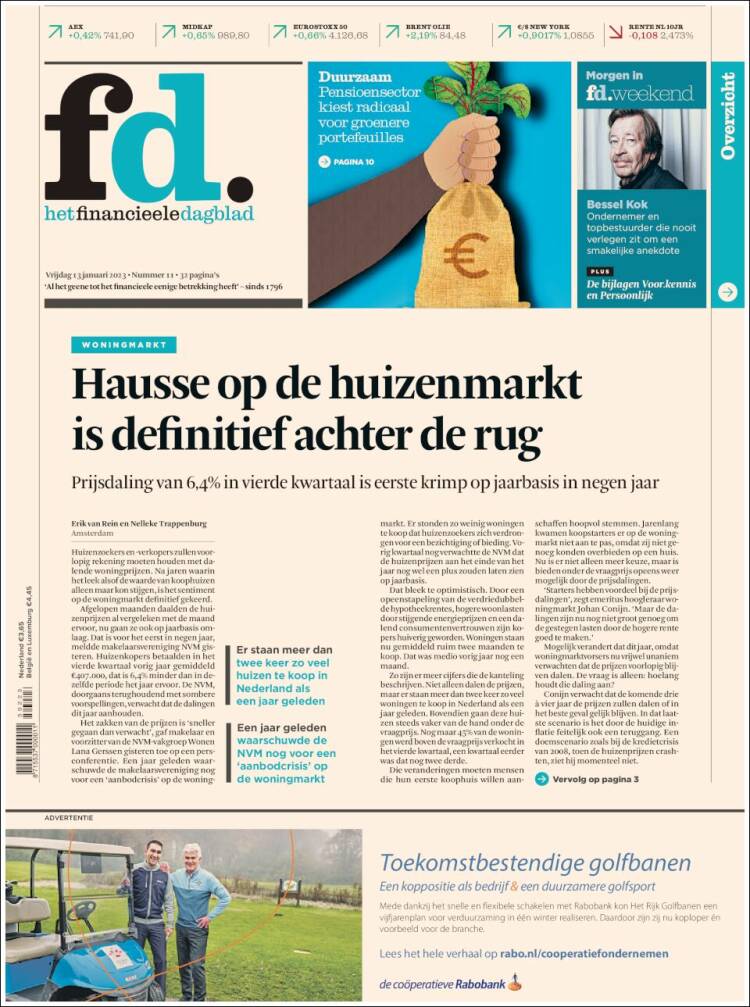 Portada de Het Financieele Dagblad (Pa&iacute;ses Bajos)