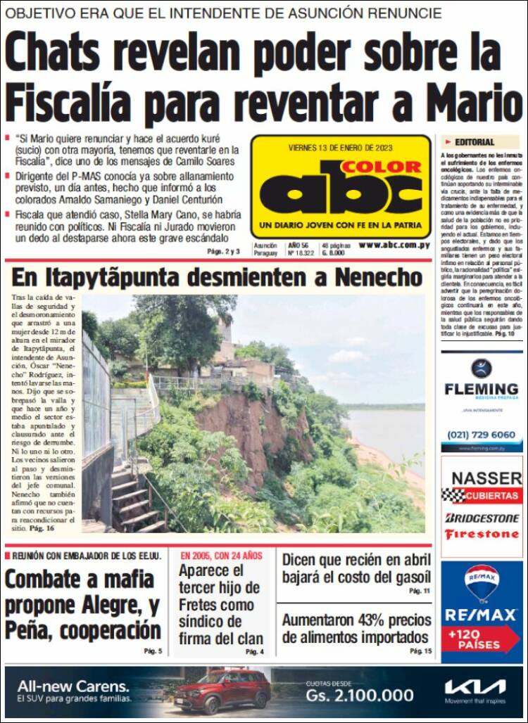 Portada de ABC Color (Paraguay)