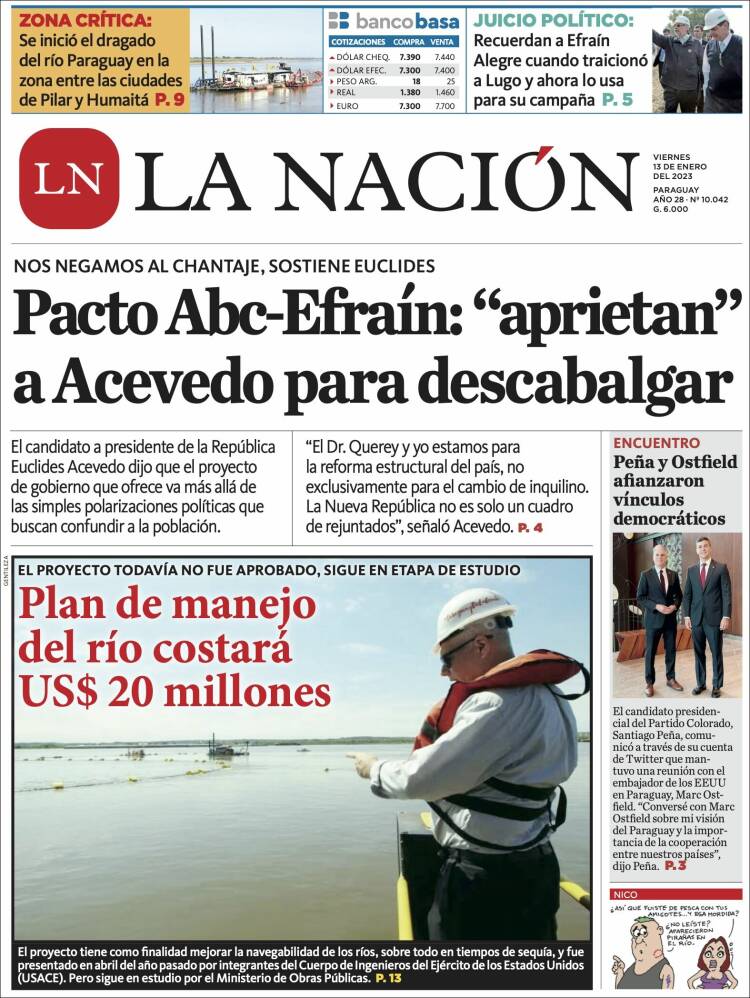 Portada de La Nación (Paraguay)