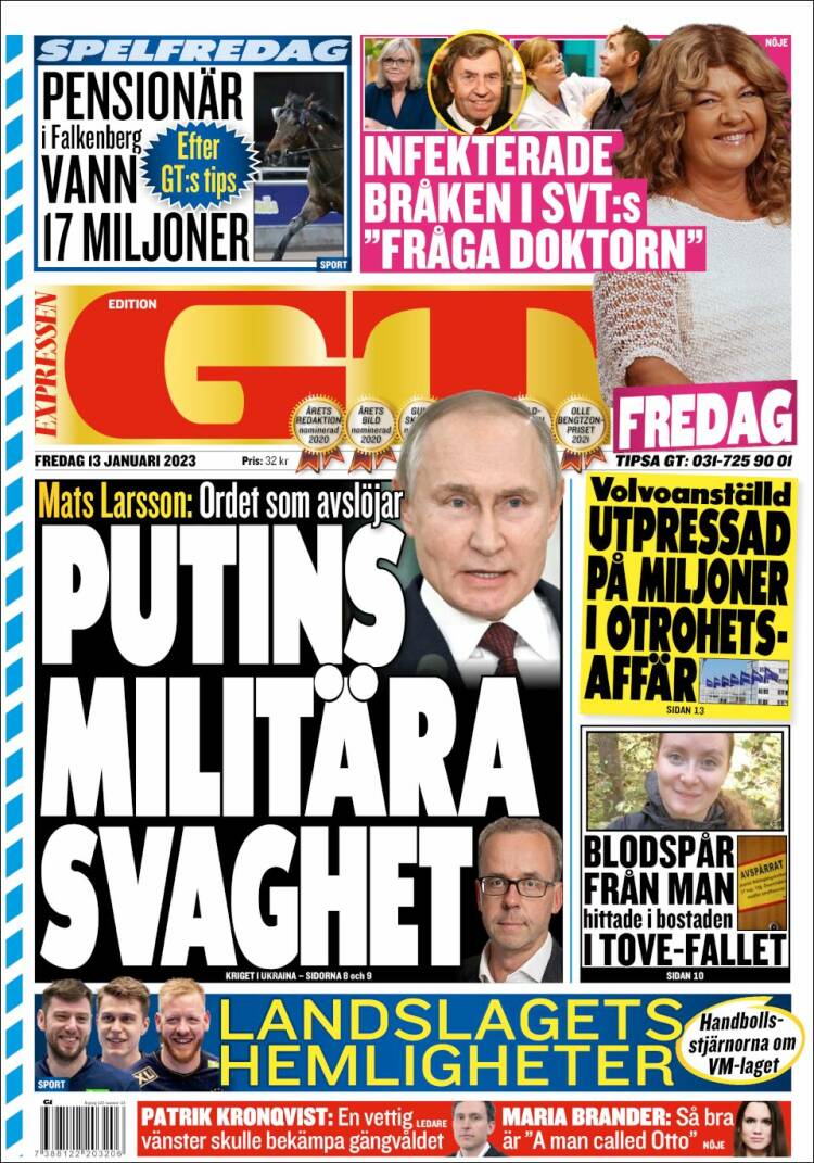 Portada de Göteborgstidningen (Sweden)