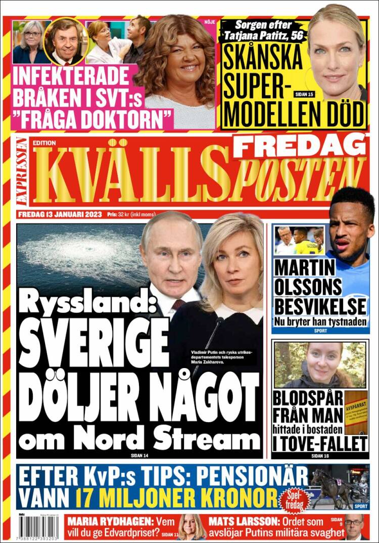 Portada de Kvällsposten (Sweden)