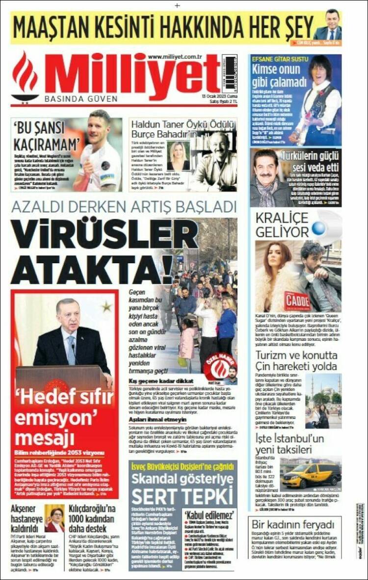 Portada de Milliyet (Turkey)
