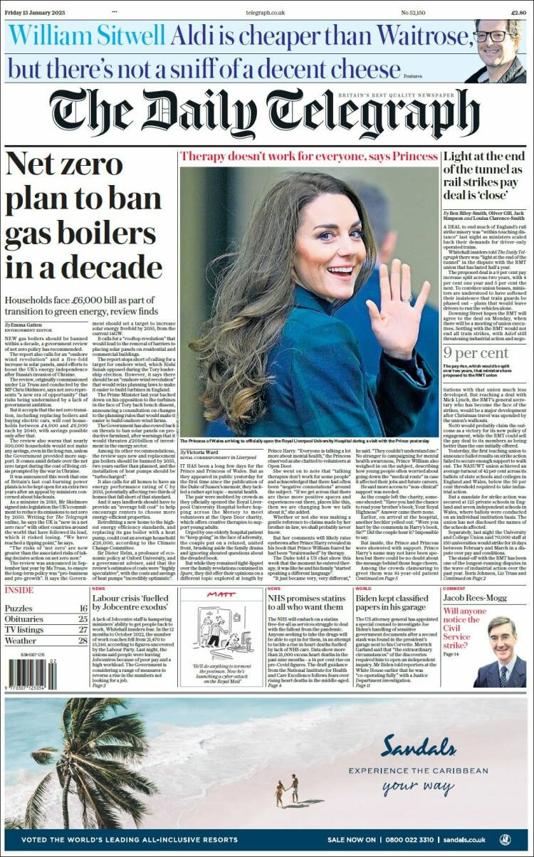 Portada de Daily Telegraph (United Kingdom)