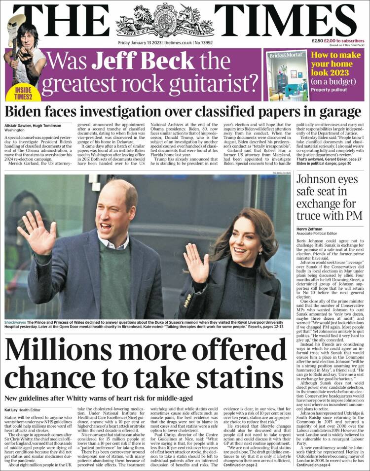 Portada de The Times (United Kingdom)