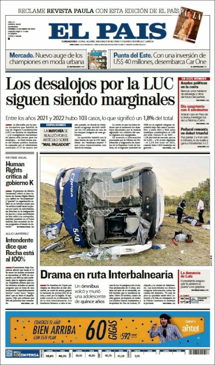 Portada de El País (Uruguay)