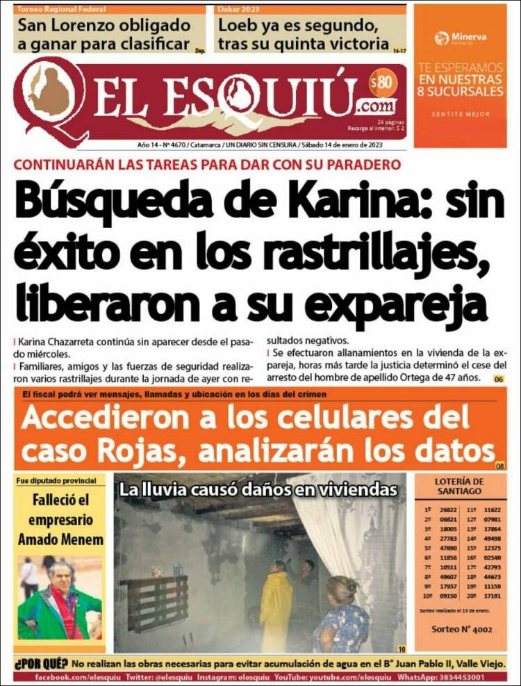 Portada de El Esquiu (Argentina)