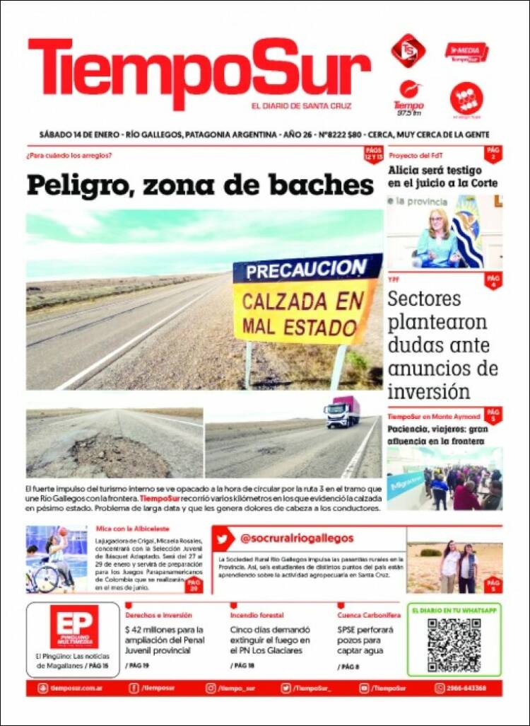Portada de Tiempo Sur (Argentina)