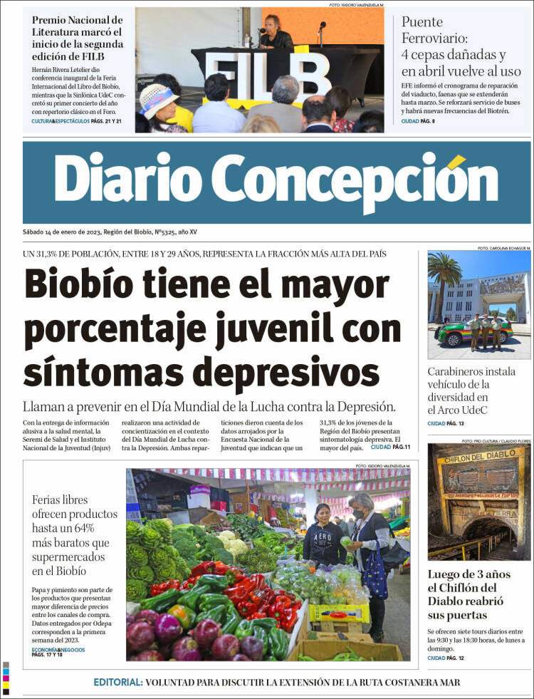 Portada de Diario de Concepción (Chile)