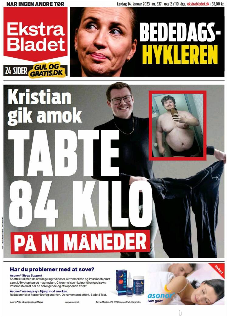 Portada de Ekstra Bladet (Dinamarca)