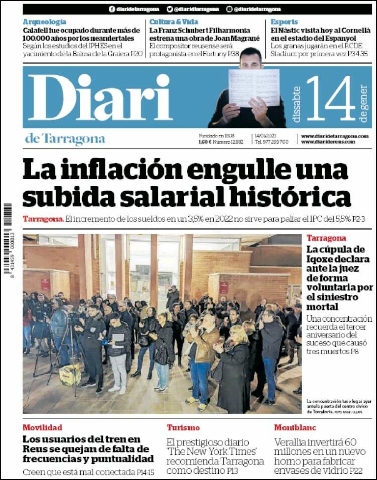 Portada de Diari de Tarragona (Spain)