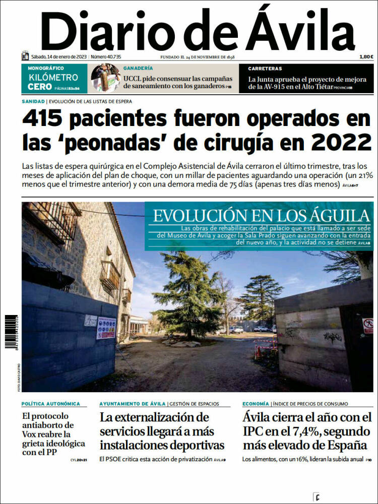 Portada de Diario de Ávila (Spain)