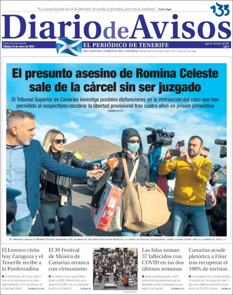 Portada de Diarios de Avisos (Spain)