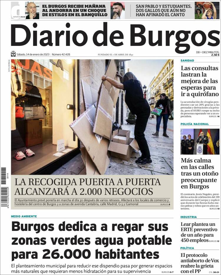 Portada de Diario de Burgos (Spain)