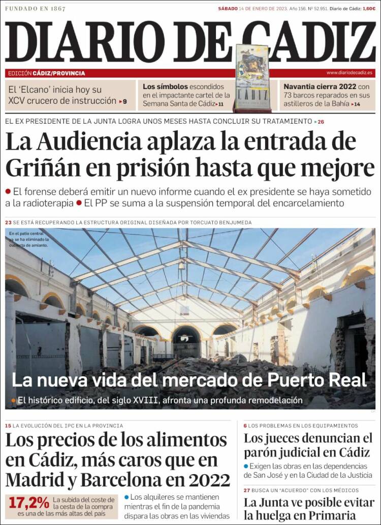 Portada de Diario de Cádiz (Spain)