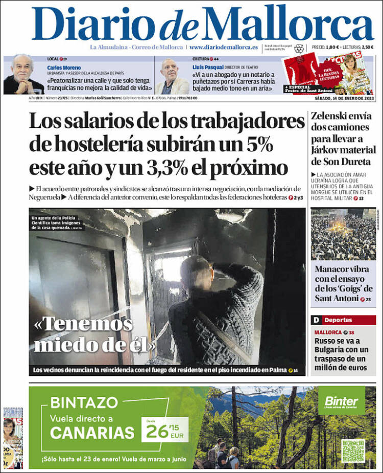 Portada de Diario de Mallorca (Spain)