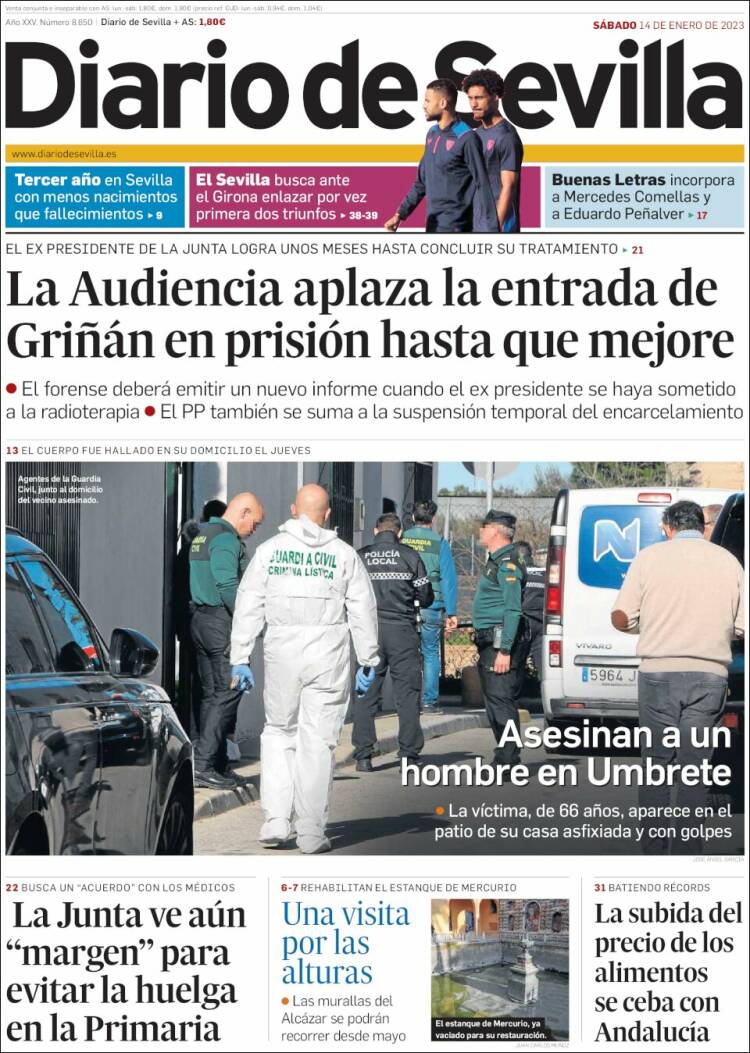 Portada de Diario de Sevilla (Spain)