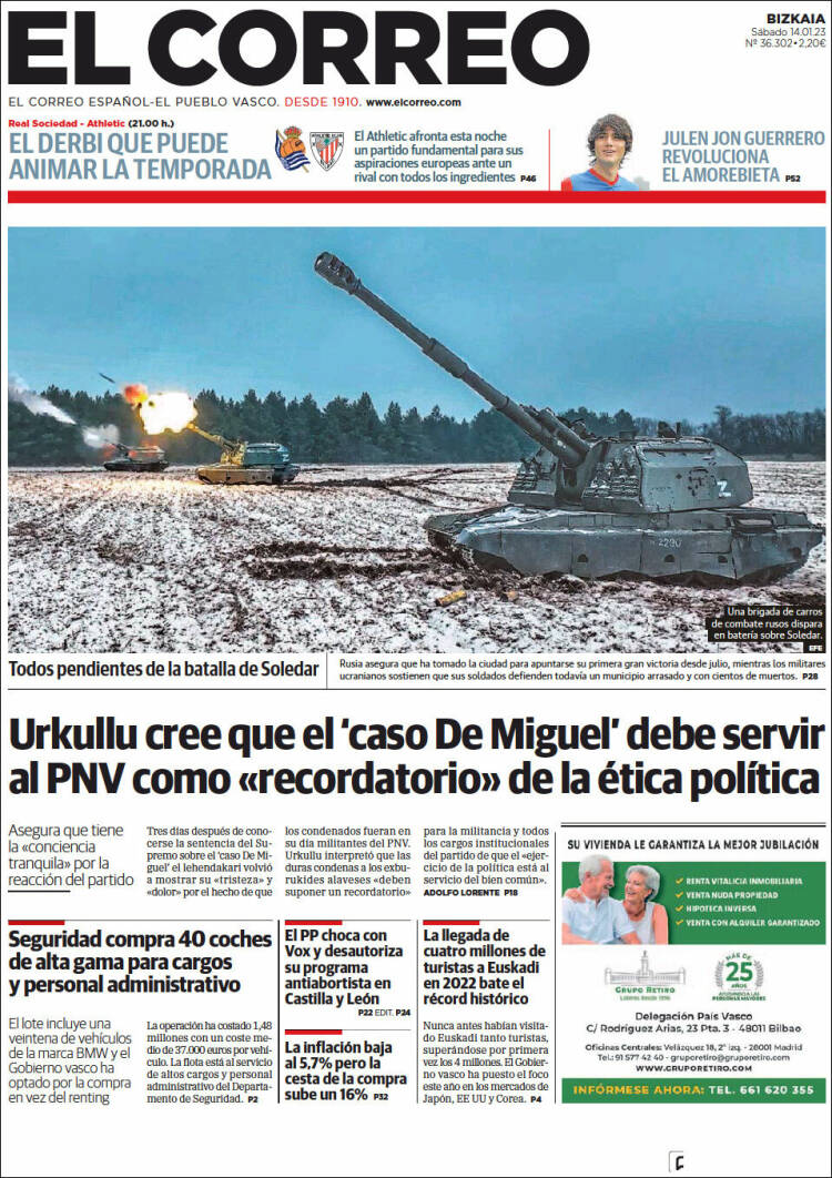 Portada de El Correo (Spain)