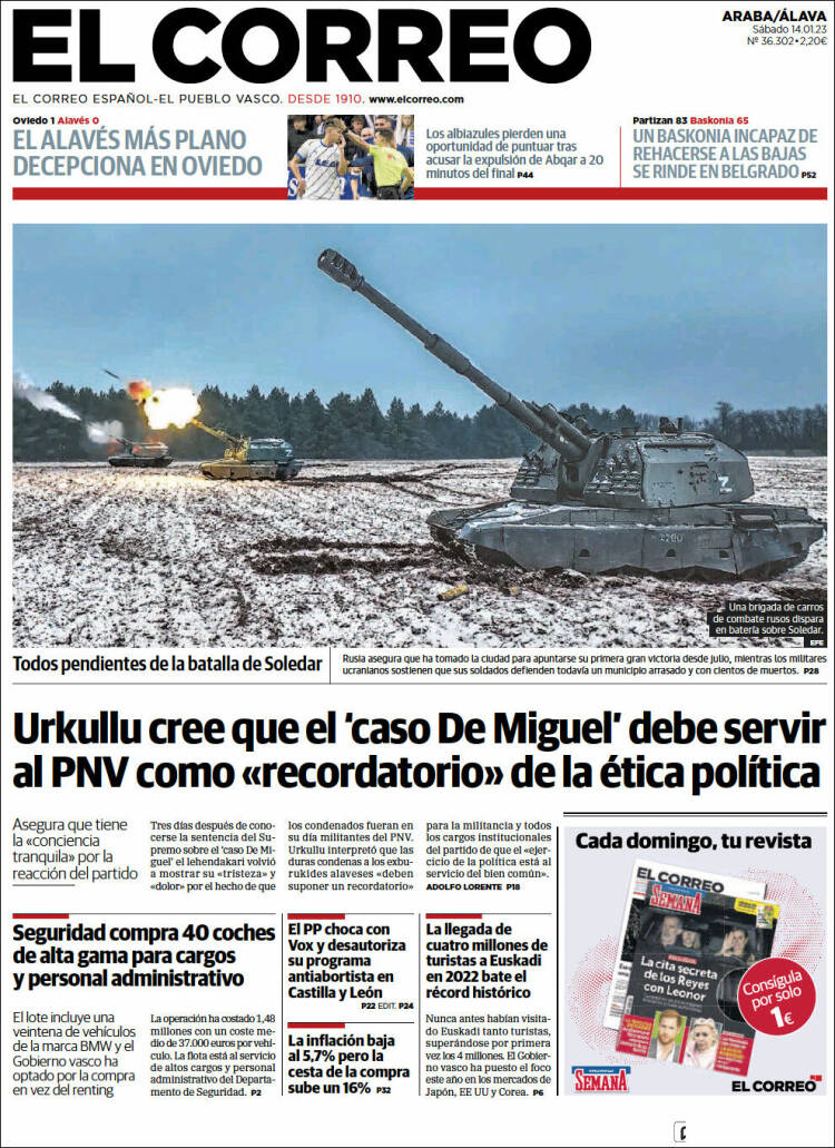 Portada de El Correo - Álava (Spain)