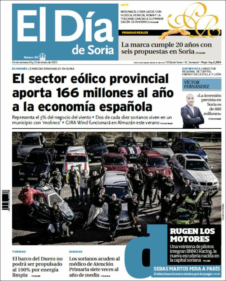 Portada de El Día de Soria (España)