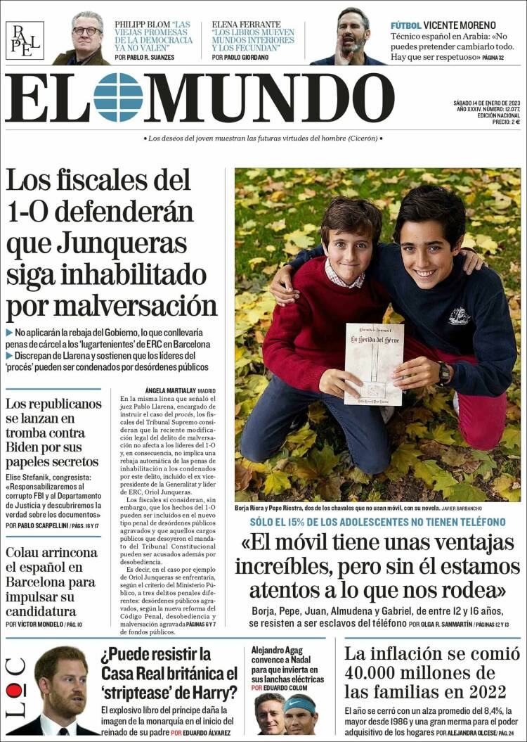 Portada de El Mundo (Spain)