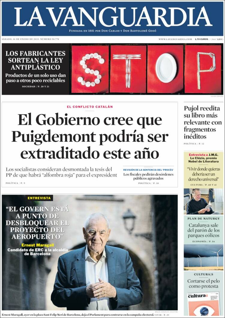 Portada de La Vanguardia (Spain)