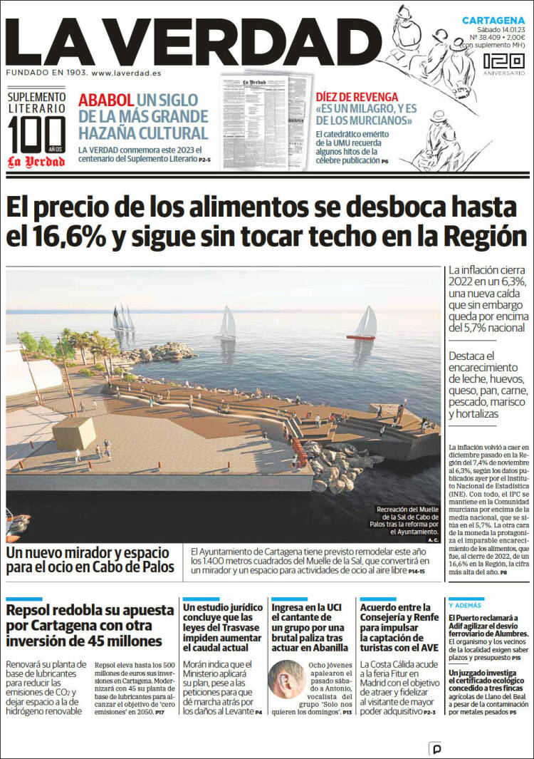 Portada de La Verdad de Cartagena (España)