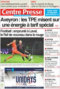 Portada de Centre Presse (Francia)