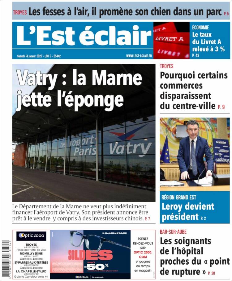 Portada de L'Est Eclair (Francia)
