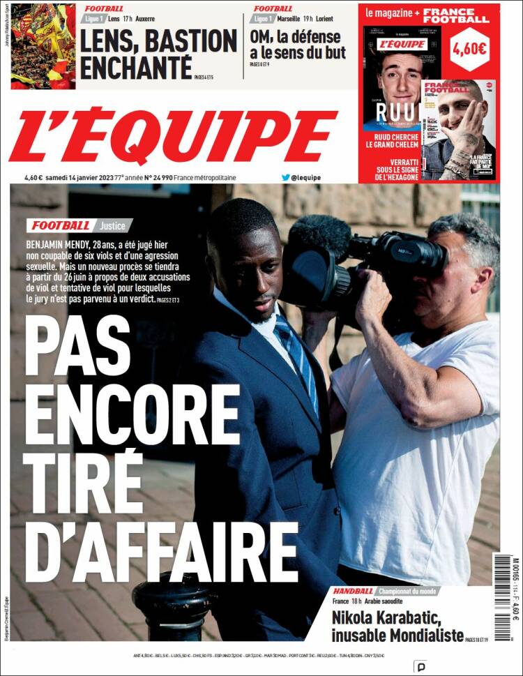 Portada de L'Equipe (Francia)