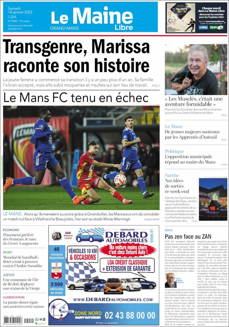 Portada de Le Maine Libre (Francia)